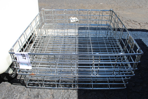 2 Chrome Finish Metal Dish Caddies. 20x20x5. 2 Times Your Bid! - Image 1 of 2