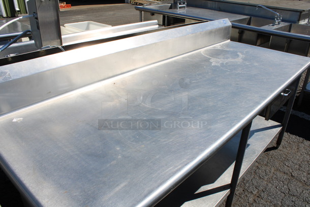 Stainless Steel Commercial Table w/ Back Splash, Drawer and Under Shelf. 84x32x42 - Image 3 of 5