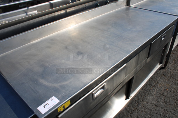 Stainless Steel Commercial Counter w/ 2 Drawers, 2 Doors, Undershelf and Back Splash. 72x30x38 - Image 3 of 6