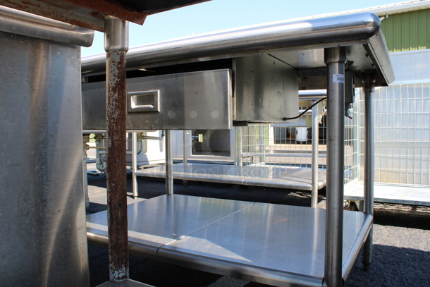 Stainless Steel Commercial Counter w/ 2 Sink Basins, Faucet, Handles, 2 Drawers and Undershelf. 138x36x34. Bay 18x30x10 - Image 6 of 6