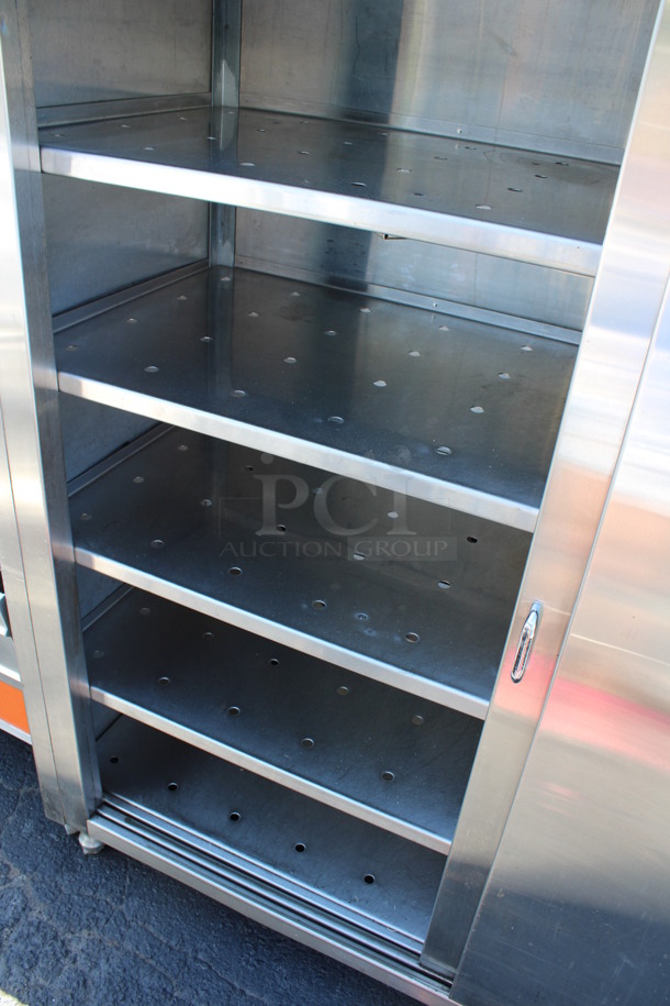 Arbycraft Stainless Steel Commercial 2 Door Reach In Cabinet w/ Shelves. 72x27x72 - Image 4 of 5