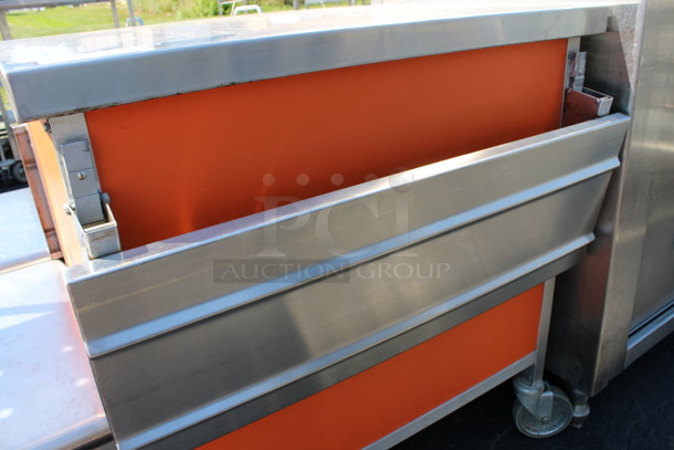 Stainless Steel Commercial Counter w/ 2 Tray Slides on Commercial Casters. 33x33x35.5 - Image 3 of 5