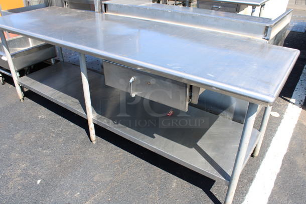 Stainless Steel Commercial Table w/ Drawer and Undershelf. 96x30x34 - Image 2 of 4