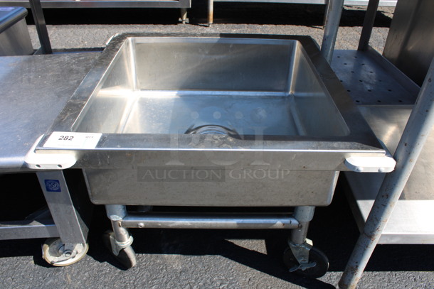 Stainless Steel Commercial Ice Bin on Commercial Casters. 28x28x20