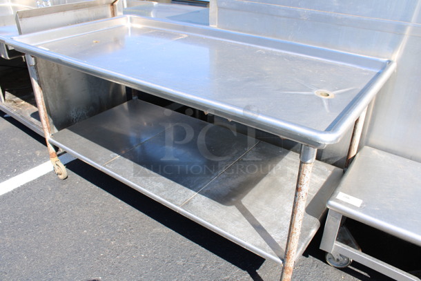 Stainless Steel Commercial Table w/ Under Shelf on Commercial Casters. 74x38x37 - Image 2 of 4