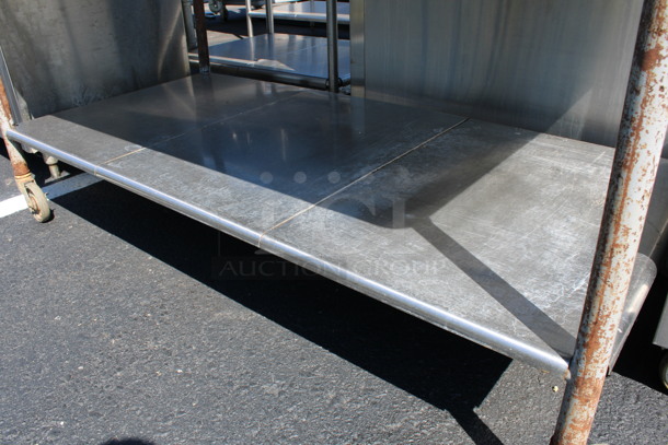 Stainless Steel Commercial Table w/ Under Shelf on Commercial Casters. 74x38x37 - Image 4 of 4