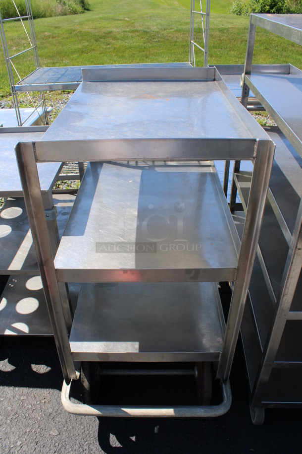 Stainless Steel Commercial 3 Tier Cart on Commercial Casters. 24x40x42.5