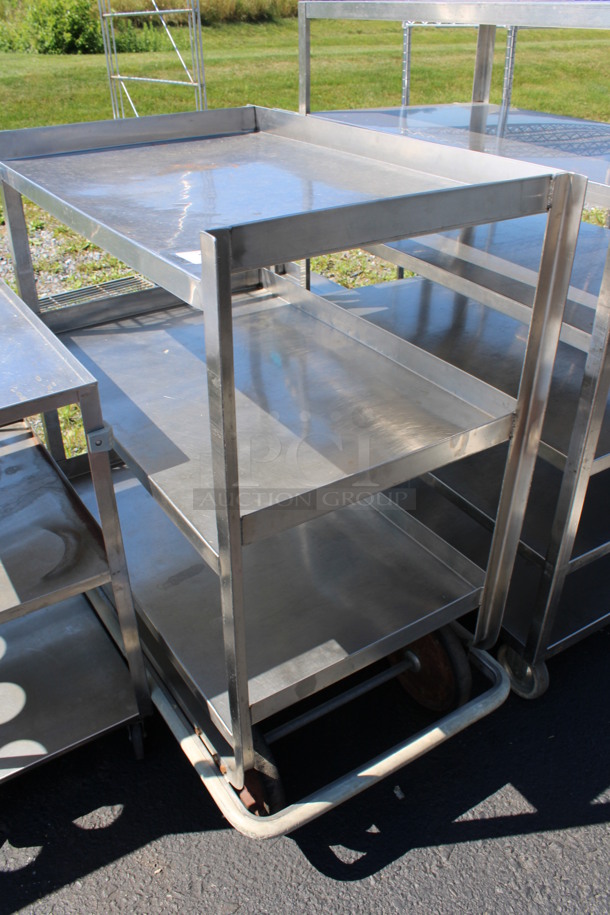 Stainless Steel Commercial 3 Tier Cart on Commercial Casters. 24x40x42.5 - Image 2 of 3