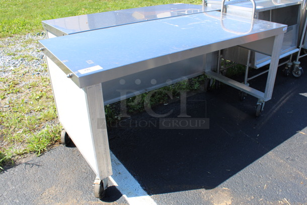 Stainless Steel Commercial Table on Commercial Casters. 62x29x30 - Image 2 of 4