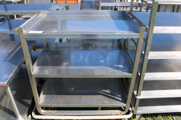 Stainless Steel Commercial 3 Tier Shelving Unit on Commercial Casters. 40x24x42