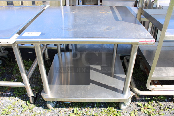 Stainless Steel Commercial Table w/ Under Shelf on Commercial Casters. 30x30x28