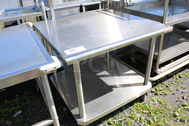 Stainless Steel Commercial Table w/ Under Shelf on Commercial Casters. 30x30x28 - Image 2 of 3