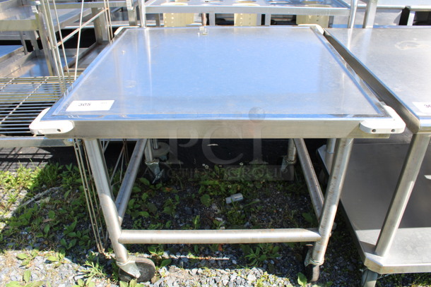 Stainless Steel Commercial Table on Commercial Casters. 32x32x28