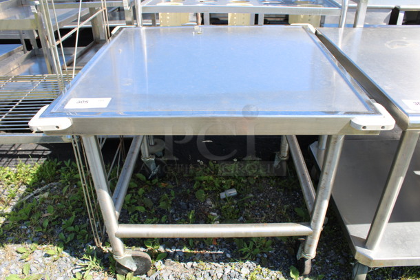 Stainless Steel Commercial Table on Commercial Casters. 32x32x28 - Image 1 of 3