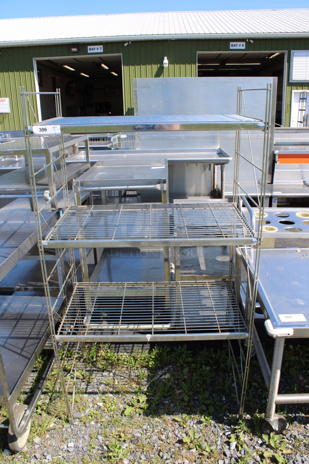 Metal 3 Tier Shelving Unit. BUYER MUST DISMANTLE. PCI CANNOT DISMANTLE FOR SHIPPING. PLEASE CONSIDER FREIGHT CHARGES. 36x21x62 - Image 1 of 3
