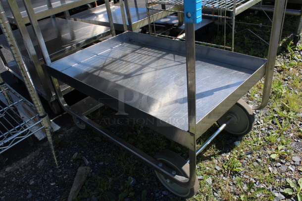 Stainless Steel Commercial 2 Tier Cart on Commercial Casters. 21x38x38 - Image 4 of 4