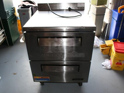 TurboAir 2 Drawer Make Table on commercial casters Model# TWR-28SD-D2, 115V 60Hz 6.6amp