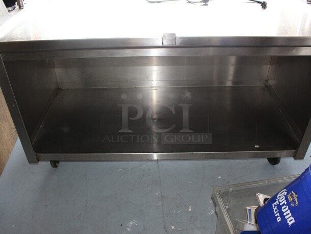 Eldorado SS Make Table on commercial casters with 2 Avantco heat lamps and a ticket holder rail - Image 2 of 7