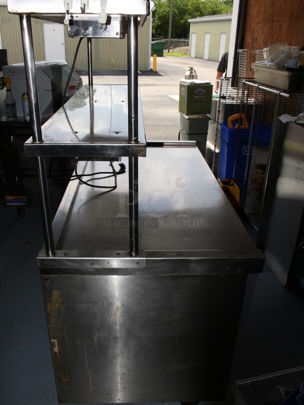 Eldorado SS Make Table on commercial casters with 2 Avantco heat lamps and a ticket holder rail - Image 4 of 7