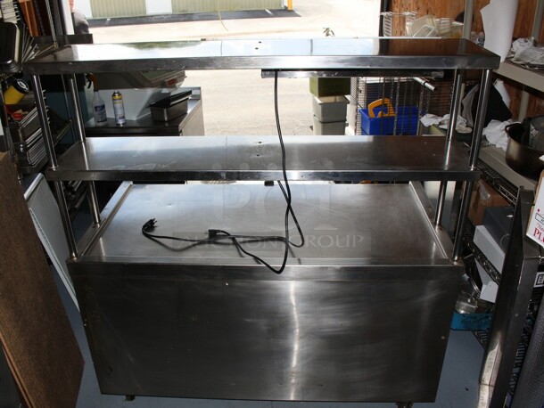 Eldorado SS Make Table on commercial casters with 2 Avantco heat lamps and a ticket holder rail - Image 6 of 7