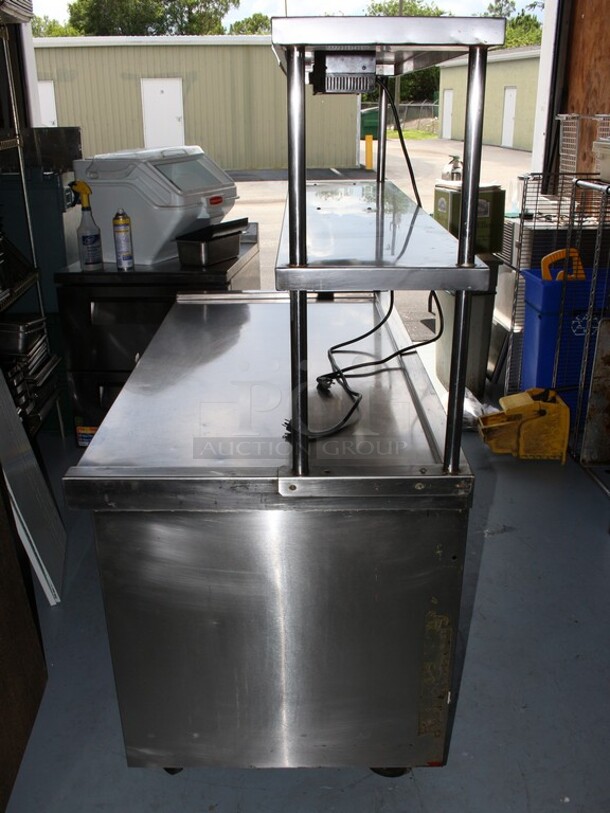Eldorado SS Make Table on commercial casters with 2 Avantco heat lamps and a ticket holder rail - Image 7 of 7