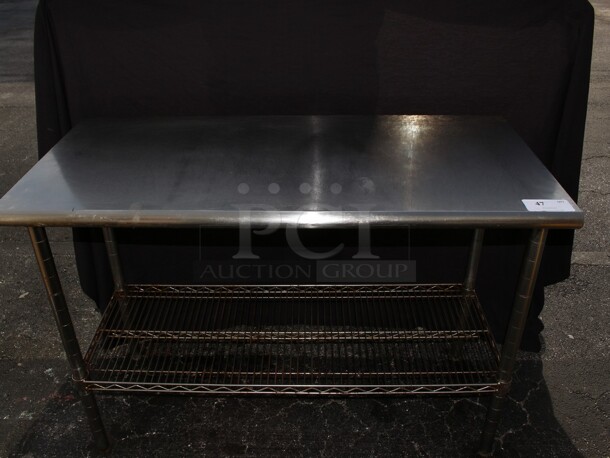 SS Table w/bottom rack storage and bull nose on both sides - Image 2 of 3