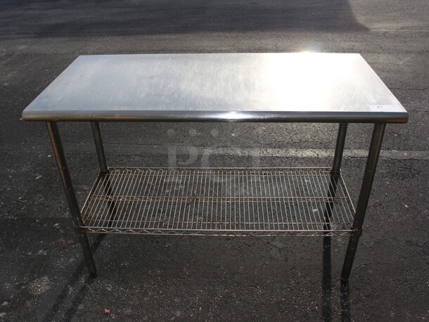 SS Table w/bottom rack storage and bull nose on both sides - Image 3 of 3