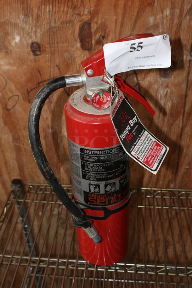 Ansul Sentry dry chemical fire extinguisher with mounting hardware