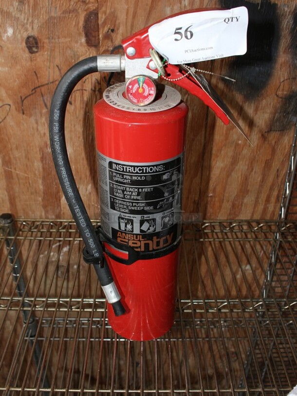 Ansul Sentry dry chemical fire extinguisher with mounting hardware