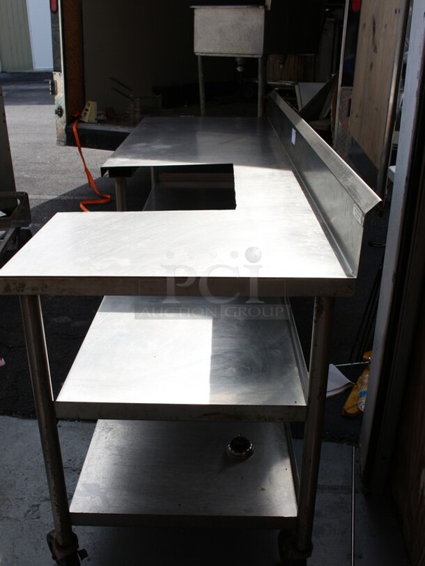 SS table on commercial casters w/two lower shelfs - Image 4 of 4
