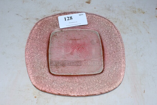 Pink glass dish 