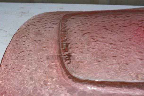 Pink glass dish  - Image 2 of 2