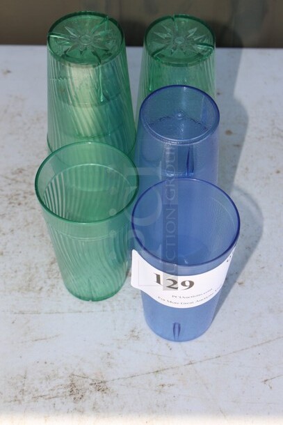 Assorted green & blue cups 
