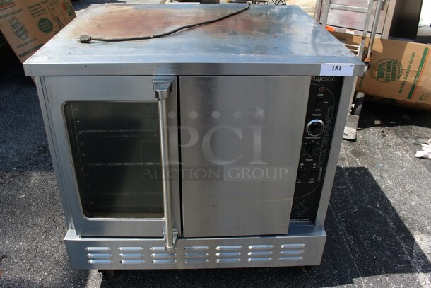 American range model majestic convection oven on commercial caster natural gas tested electrics  - Image 1 of 6