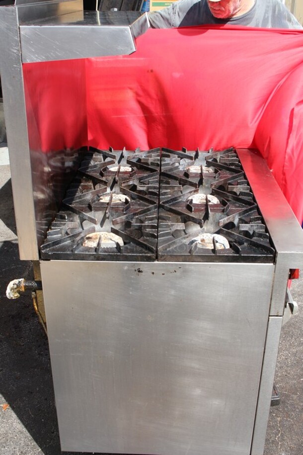 Six burner stove top Vulcan oven natural gas with overhead shelf  - Image 6 of 7