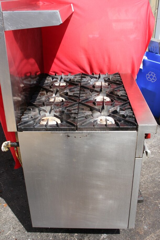 Six burner stove top Vulcan oven natural gas with overhead shelf  - Image 7 of 7