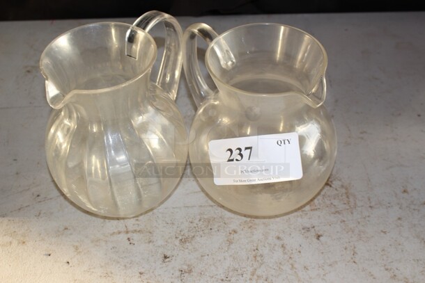 Clear plastic pitchers