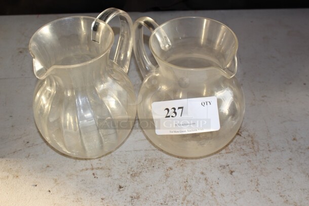 Clear plastic pitchers - Image 1 of 1