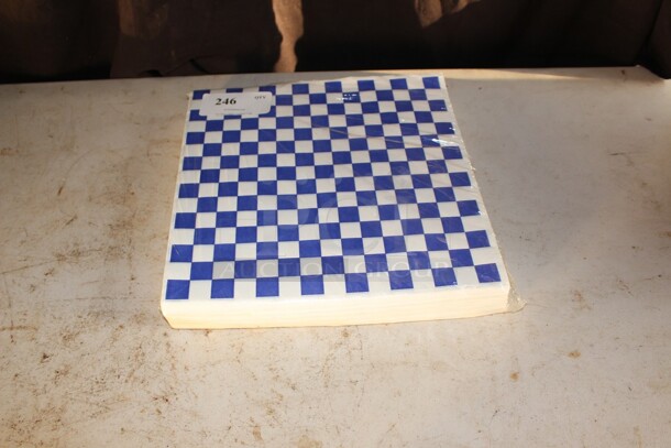 Full Unopened Ream Deli wrap Blue checkered 