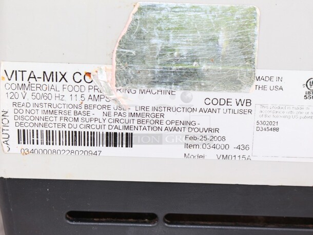 Vitamix Blender Station tag 2 Missing blender WORKING model VM0115A 120v  - Image 4 of 5
