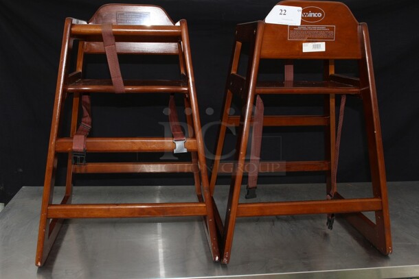 Winco Walnut Wood High chairs Almost new condition (2x your money)