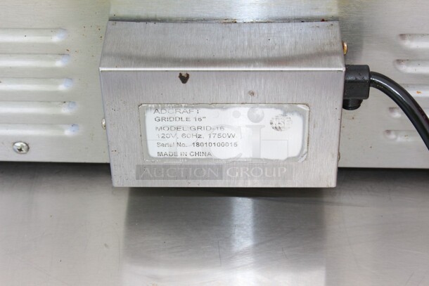 Adcraft 16" griddle model grid-16 120v  - Image 5 of 6