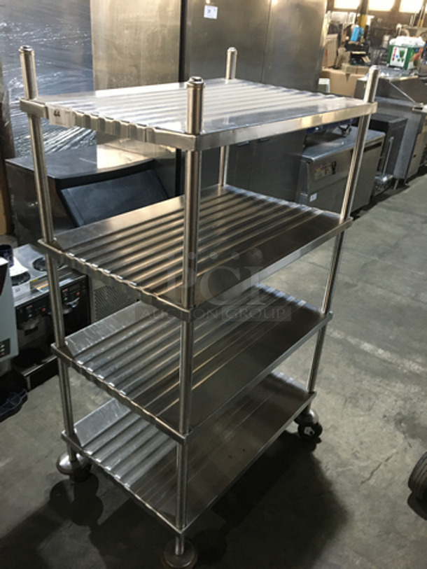 4 Tier Shelf Rack! On Commercial Casters! - Image 2 of 5