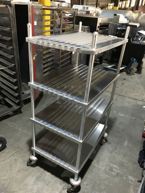 4 Tier Shelf Rack! On Commercial Casters! - Image 3 of 5