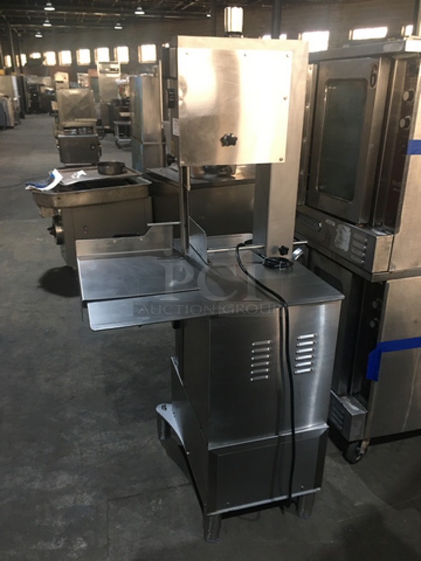Late Model! Avantco Commercial Floor Style Meat Band Saw! All Stainless Steel! On Legs! Model  EMBS94SS Serial 2101150035! 220/240V 3 Phase!  - Image 2 of 9