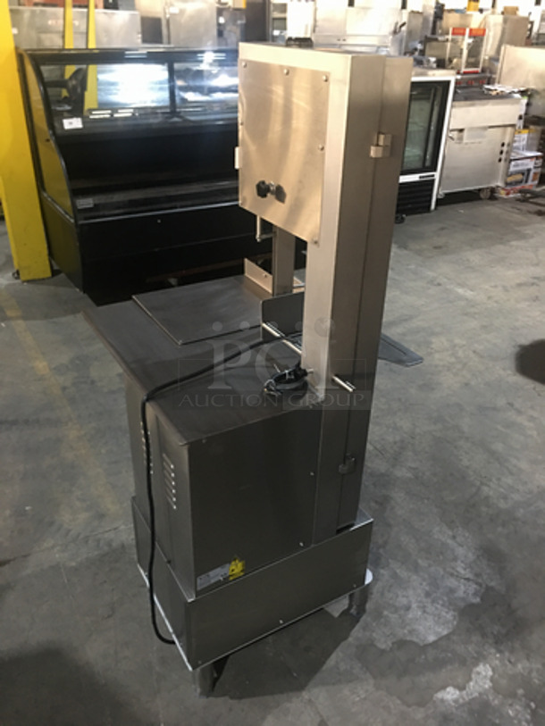 Late Model! Avantco Commercial Floor Style Meat Band Saw! All Stainless Steel! On Legs! Model  EMBS94SS Serial 2101150035! 220/240V 3 Phase!  - Image 3 of 9
