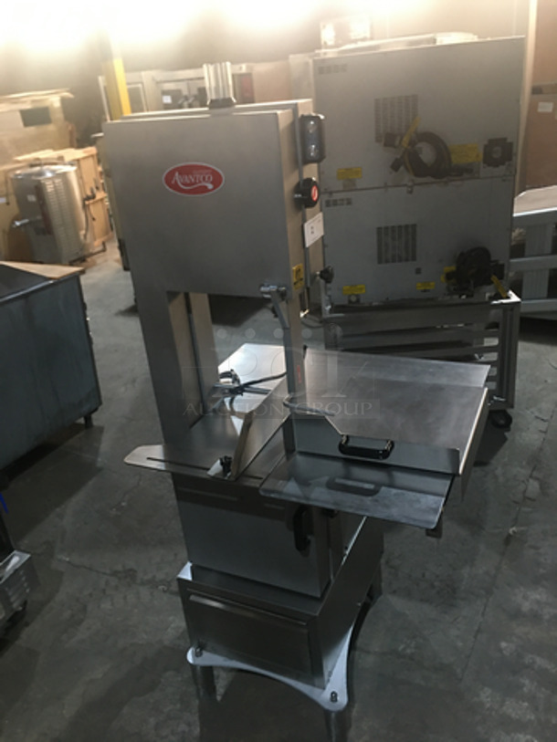 Late Model! Avantco Commercial Floor Style Meat Band Saw! All Stainless Steel! On Legs! Model  EMBS94SS Serial 2101150035! 220/240V 3 Phase!  - Image 4 of 9