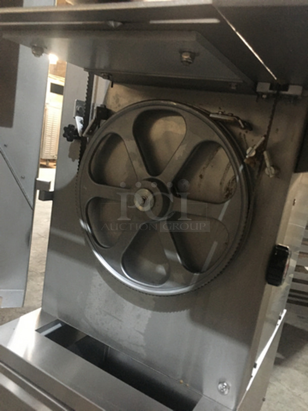 Late Model! Avantco Commercial Floor Style Meat Band Saw! All Stainless Steel! On Legs! Model  EMBS94SS Serial 2101150035! 220/240V 3 Phase!  - Image 6 of 9