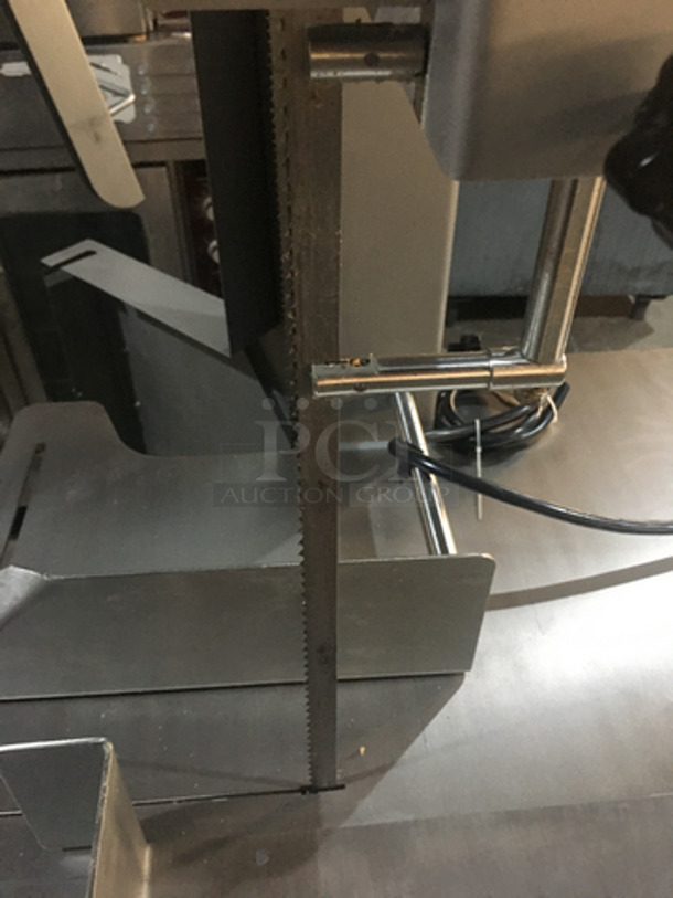 Late Model! Avantco Commercial Floor Style Meat Band Saw! All Stainless Steel! On Legs! Model  EMBS94SS Serial 2101150035! 220/240V 3 Phase!  - Image 8 of 9