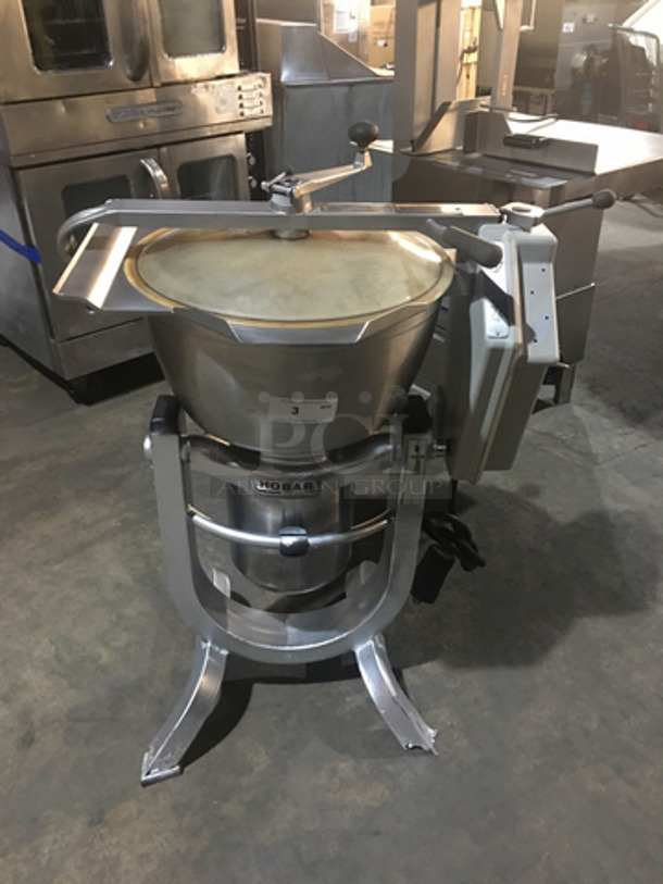 Hobart Commercial Vertical Cutter/Mixer/Mincer! Model HCM450 Serial 311223674! 200V 3Phase! With Casters!